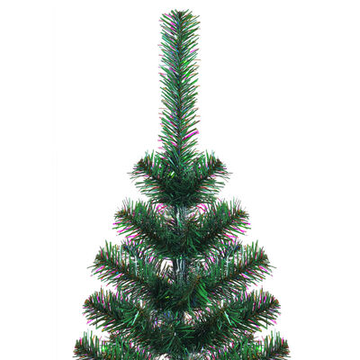 vidaXL Kunstig juletre med iriserende tupper grønn 120 cm PVC
