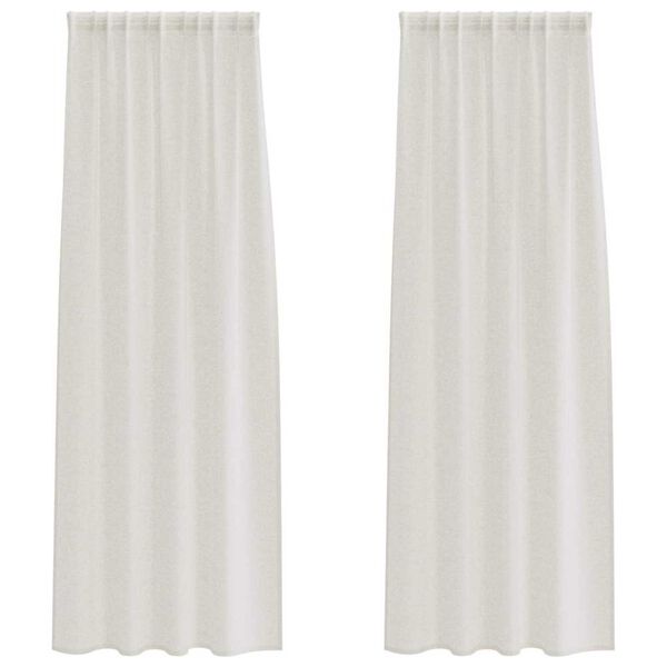 vidaXL Voile Gardin med gardiner 2 pcs Krem 260 x 140 cm Polyester