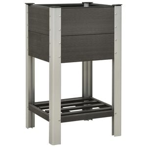 vidaXL H&oslash;ybed med hylle 50x50x90 cm WPC gr&aring;