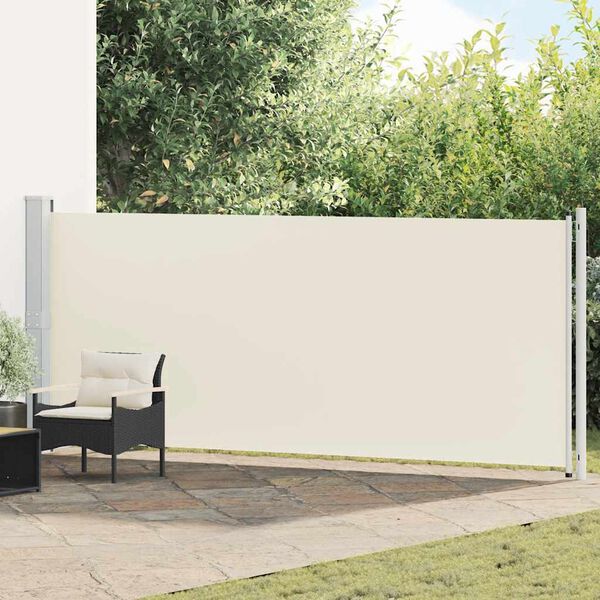 vidaXL Uttrekkbar sidemarkise 600x160 cm kremhvit