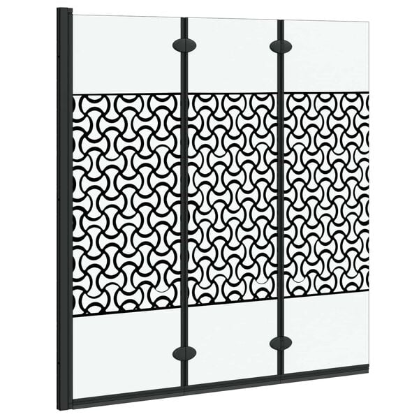 Dusjinnhegning Svart og gjennomsiktig 130 x 130 cm herdet glass