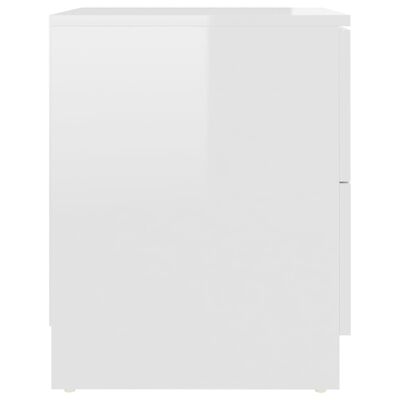 vidaXL Nattbord høyglans hvit 40x40x50 cm sponplate