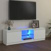 vidaXL TV-benk med LED-lys hvit 120x30x36 cm