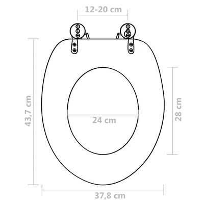vidaXL WC Toalettsete med lokk MDF stranddesign