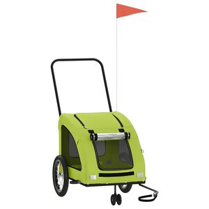 vidaXL Kjæledyrsykkelhenger grønn oxfordstoff og jern