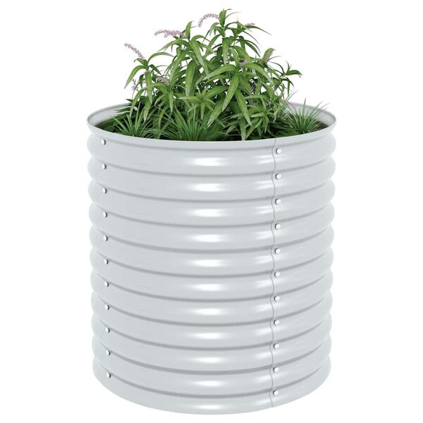 vidaXL Høybed 80x80x81 cm galvanisert stål sølv