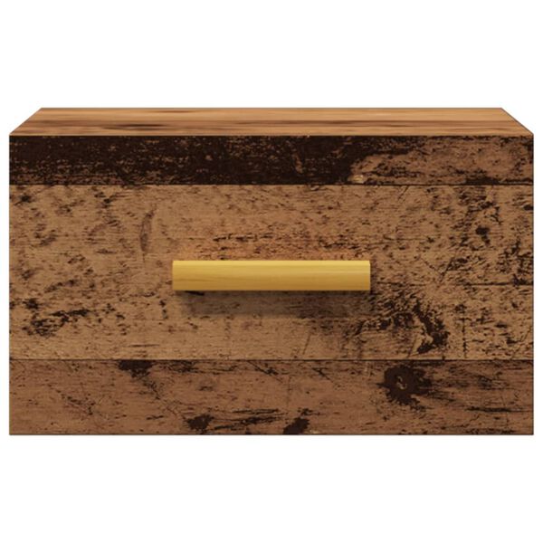 vidaXL Veggmonterte nattbord 2 stk gammelt tre 35x35x20 cm
