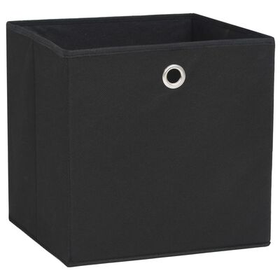 vidaXL Oppbevaringsbokser 10 stk uvevd stoff 28x28x28 cm svart