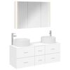 vidaXL Baderomsinnredningssett 4 pcs Hvit Konstruert tre og glass