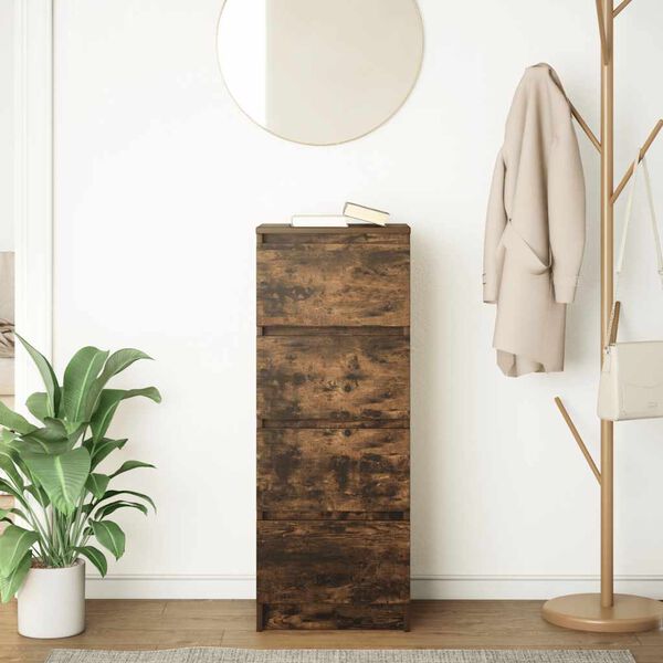 vidaXL Skjenk r&oslash;kt eik 37,5x35x99 cm konstruert tre