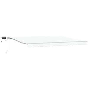 vidaXL Uttrekkbar markise Hvit 450 &times; 350 cm Stoff og Aluminium