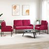 vidaXL Sofasett med pute 3 pcs Vinr&oslash;d 115 x 56 x 80 cm Kryssfin&eacute;r