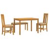vidaXL Spisestuesett 4 stk. Beige Massivt Eiketre