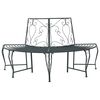 vidaXL Trebens 4-Antall seter 160 x 80 x 89 cm St&aring;l S&oslash;lvgr&aring; halvrund