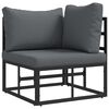 vidaXL Hagesofa Set 5 pcs Svart Metall