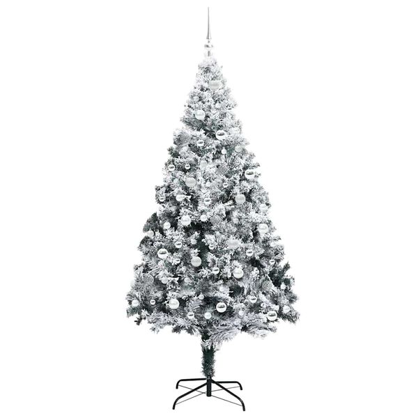 vidaXL Kunstig juletre med 300 LED grønn 210 cm PVC og Stål og Plast