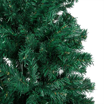 vidaXL Forhåndsbelyst kunstig juletre med tykke grener grønn 210 cm