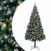 vidaXL Kunstig juletre med 300 LED gr&oslash;nn 210 cm PVC og St&aring;l og Plast