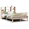 vidaXL Seng med bokhylle uten madrass 140x190 cm heltre furu