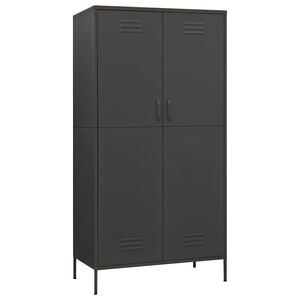 vidaXL Garderobe antrasitt 90x50x180 cm st&aring;l