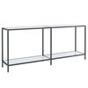 vidaXL Konsollbord hvit 180x35x75,5 cm herdet glass