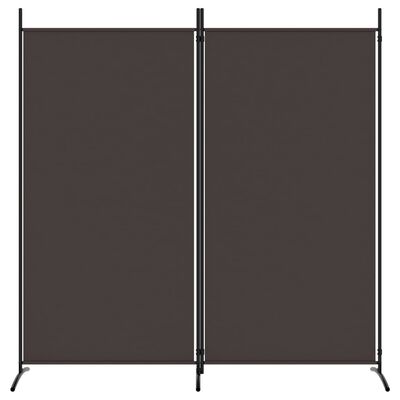 vidaXL Romdeler med 2 paneler brun 175x180 cm stoff