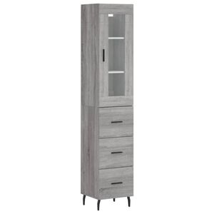 vidaXL Highboard gr&aring; sonoma 34,5x34x180 cm konstruert tre