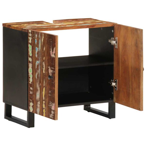 vidaXL Servantskap 62x33x58 cm gjenvunnet heltre og konstruert tre