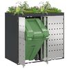 vidaXL Oppbevaring for 3 søppelbøtter Antrasitt 340 x 77.5 x 115.5 cm