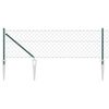 vidaXL Kjedefence med topper 10 x 0,6 m PVC-belagt st&aring;l Gr&oslash;nn Mesh