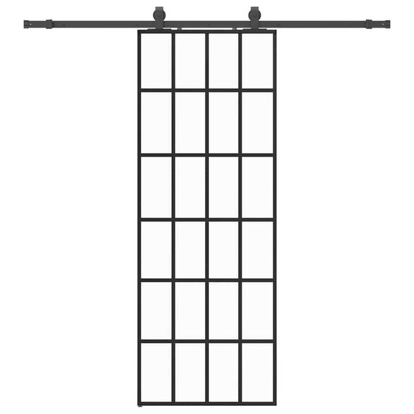 vidaXL Skyved&oslash;r med monteringssett svart 76x205 cm ESG-glass