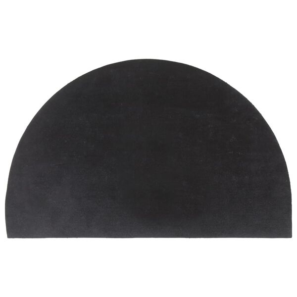 vidaXL D&oslash;rmatte m&oslash;rkegr&aring; halvrund 50x80 cm tuftet kokosfiber