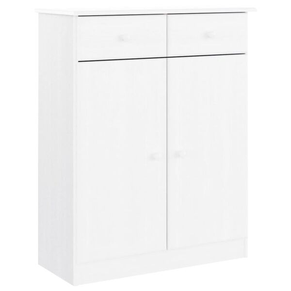 vidaXL Skoskap ALTA hvit 77x35x96 cm heltre furu