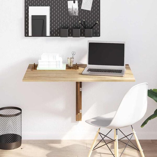 vidaXL Neddleggbart veggbord eik 100x60 cm