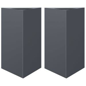 vidaXL Plantekasser 2 stk antrasitt trekantet 50x43x75 cm st&aring;l