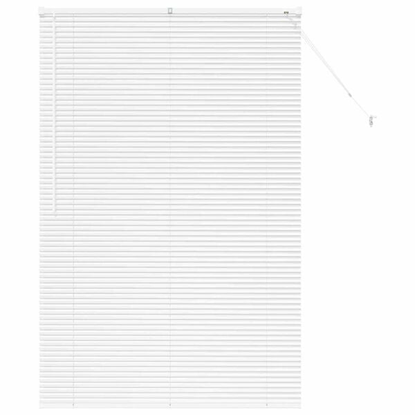 vidaXL Vindu Persienne med gardiner Hvit Aluminium