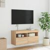 vidaXL Vegghengt TV-benk med LED sonoma eik 80x30x40 cm