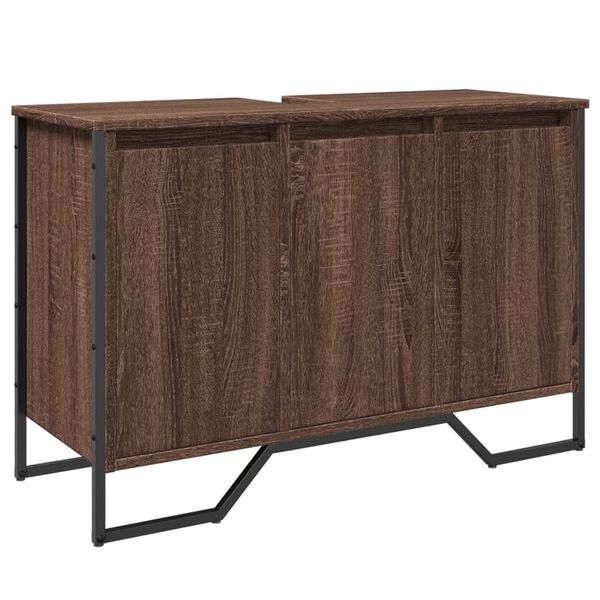 vidaXL Servantskap brun eik 91x35x60 cm konstruert tre