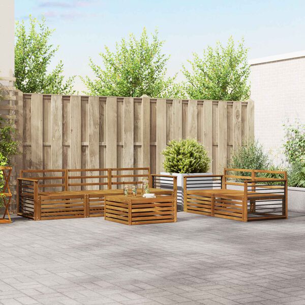 vidaXL Utend&oslash;rs sofa-sett 6 pcs Naturlig