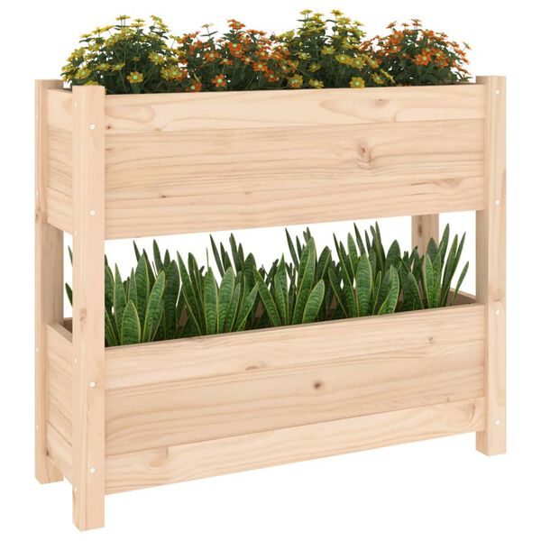 vidaXL Plantekasse 77x25x66 cm heltre furu