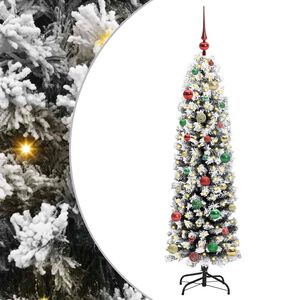 vidaXL Kunstig juletre med 150 LED grønn 150 cm PVC og stål og plast