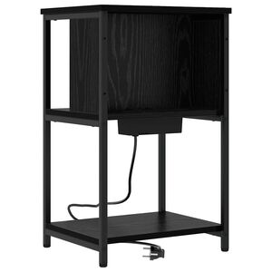 vidaXL Nattbordskap Svart Eik 38 x 31 x 61 cm Konstruert tre