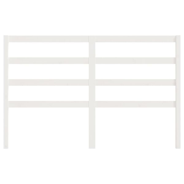 vidaXL Sengegavl hvit 126x4x100 cm heltre furu