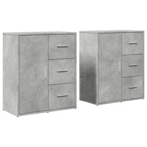 vidaXL Skjenker 2 betonggr&aring; 60x31x70 cm konstruert tre