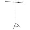 vidaXL Bakgrunnsstativ T-form svart 151x60x(70-200) cm