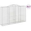 vidaXL Gabionkurver buede 17 stk 300x50x180/200 cm galvanisert jern
