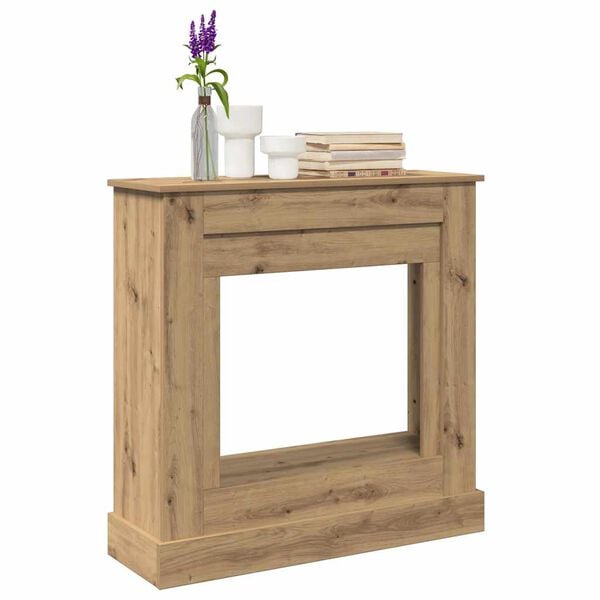 vidaXL Peisramme artisan eik 90x30x90 cm konstruert tre