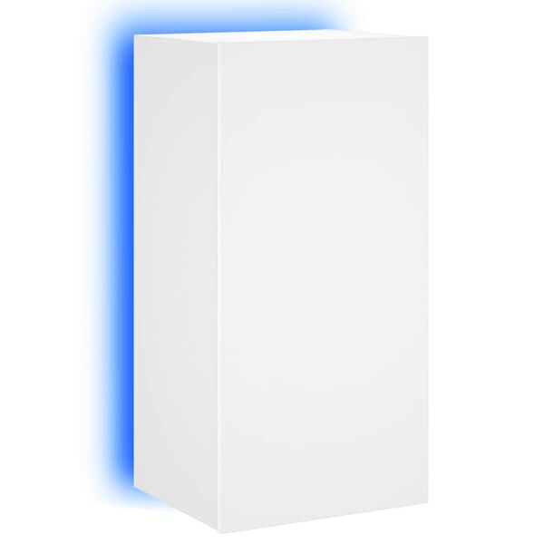 vidaXL Vegghengt TV-benk med LED hvit 40,5x35x80 cm