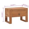 vidaXL Nattbord 50x30x35 cm heltre teak