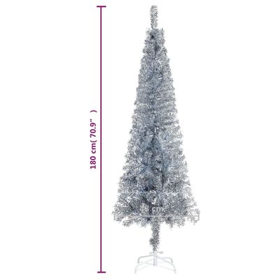 vidaXL Slankt juletre sølv 180 cm